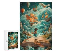 1000 PCS Jigsaws Adults Puzzles Book Pirate Ship Sky Jigsaw for Adults Toy Wall Decor Perfect Decoration for Is Ideal As A Gift 1000 PCS