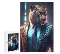 1000 PCS Jigsaws Adults Puzzles Boss Leopard In Suit Jigsaw for Adults Toy Wall Decor Perfect Decoration for Is Ideal As A Gift 1000 PCS