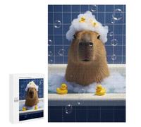 1000 PCS Jigsaws Adults Puzzles Capybara in Bathtub with Rubber Ducks Jigsaws for Adults Toy Wall Decor Home Decoration for Is Ideal As A Gift 1000 PCS