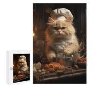 1000 PCS Jigsaws Adults Puzzles Cooking Cat Kitchen Jigsaws for Adults Family Games Presents for Women for Is Ideal As A Gift 1000 PCS
