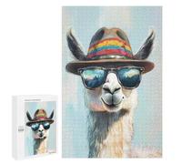 1000 PCS Jigsaws Adults Puzzles Cool Llama in Sunglasses Adult Puzzles Relaxing Games Precision Cutting Unique Gifts for Birthday And Christmas 1000 PCS