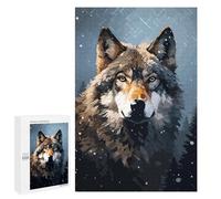 1000 PCS Jigsaws Adults Puzzles Cool Wolf Winter Pixel Art Adult Puzzles Relaxing Games Precision Cutting Unique Gifts for Birthday And Christmas 1000 PCS
