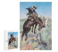 1000 PCS Jigsaws Adults Puzzles Cowboy Breaking The Horse Adult Puzzles Relaxing Games Precision Cutting Unique Gifts for Birthday And Christmas 1000 PCS