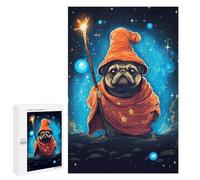 1000 PCS Jigsaws Adults Puzzles Cute Pug Wizard Pixel Art Jigsaw for Adults Hands-on Game Precision Cutting Parent-child Interaction 1000 PCS