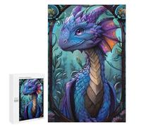 1000 PCS Jigsaws Adults Puzzles Cute Purple Chibi Dragon Jigsaw for Adults Hands-on Game Precision Cutting Parent-child Interaction 1000 PCS