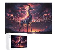 1000 PCS Jigsaws Adults Puzzles Electric Giraffe in Stormy Sky Jigsaws for Adults Relaxing Games Difficult Challenge Difficult And Challenge 1000 PCS