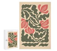 1000 PCS Jigsaws Adults Puzzles Elegant Red Floral Illustration - Botanical Wall Art with Hand-Drawn Flowers Jigsaw Puzzle Family Game Analysis And Logic Parent-child Interaction 1000 PCS