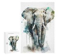 1000 PCS Jigsaws Adults Puzzles Elephant Watercolor Jigsaw for Adults Hands-on Game Precision Cutting Parent-child Interaction 1000 PCS