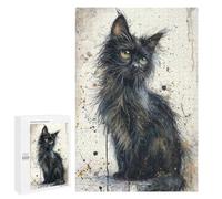 1000 PCS Jigsaws Adults Puzzles Enchanted Black Kitten Adult Puzzles Relaxing Games Precision Cutting Unique Gifts for Birthday And Christmas 1000 PCS