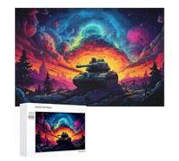 1000 PCS Jigsaws Adults Puzzles Fantasy Tank Battle Scene Jigsaws for Adults Relaxing Games Difficult Challenge Difficult And Challenge 1000 PCS