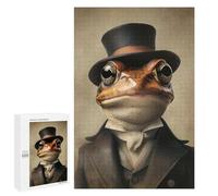 1000 PCS Jigsaws Adults Puzzles Frog in A Vintage Top Hat Jigsaws for Adults Hands-on Game Wall Decoration Birthday And Unique Gifts 1000 PCS