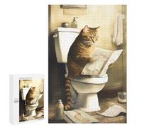 1000 PCS Jigsaws Adults Puzzles Funny Cat Reading News Teenagers Puzzles Anti-Stress Toys Wall Decoration Unique Gifts for Birthday And Christmas 1000 PCS