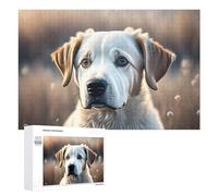 1000 PCS Jigsaws Adults Puzzles Gifts Adorable Yellow Labrador Puppy Jigsaw Puzzle Relax Games Staycation Kill Time Birthday Present, Gifts, 1000 PCS