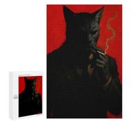 1000 PCS Jigsaws Adults Puzzles Gifts Anthropomorphic Cat Smoking Cigarette Jigsaw for Adults Relax Games Home Decoration Birthday Present, Gifts, 1000 PCS
