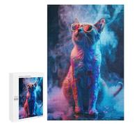 1000 PCS Jigsaws Adults Puzzles Gifts Cat In Colorful Paint Jigsaw for Adults Relax Games Home Decoration Birthday Present, Gifts, 1000 PCS