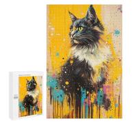 1000 PCS Jigsaws Adults Puzzles Gifts Cat Portrait with Splashes Jigsaw for Adults Relax Games Home Decoration Birthday Present, Gifts, 1000 PCS