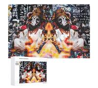1000 PCS Jigsaws Adults Puzzles Gifts Colorful Ganesh Statues with Graffiti Background Jigsaw Puzzle Relax Games Staycation Kill Time Birthday Present, Gifts, 1000 PCS