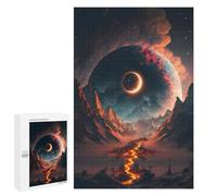 1000 PCS Jigsaws Adults Puzzles Gifts Fiery Path to The Eclipse Jigsaw for Adults Relax Games Home Decoration Birthday Present, Gifts, 1000 PCS