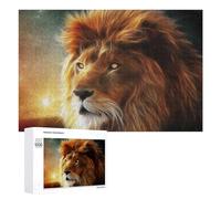 1000 PCS Jigsaws Adults Puzzles Gifts Golden Majesty Lion's Glory Jigsaw Puzzle Relax Games Staycation Kill Time Birthday Present, Gifts, 1000 PCS