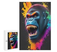 1000 PCS Jigsaws Adults Puzzles Gifts Gorilla Splash Art Puzzle for Adults Family Games Presents for Women Birthday Present, Gifts, 1000 PCS
