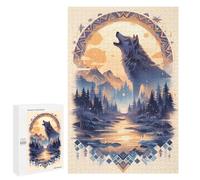 1000 PCS Jigsaws Adults Puzzles Gifts Harmony Wolf Howl at Dusk Jigsaw for Adults Relax Games Home Decoration Birthday Present, Gifts, 1000 PCS