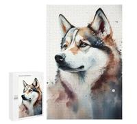 1000 PCS Jigsaws Adults Puzzles Gifts Husky Animal Watercolor Puzzle for Adults Family Games Presents for Women Birthday Present, Gifts, 1000 PCS