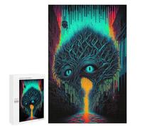 1000 PCS Jigsaws Adults Puzzles Gifts Neon Cityscape Alien Eye Jigsaw Puzzle Relax Games Staycation Kill Time Birthday Present, Gifts, 1000 PCS