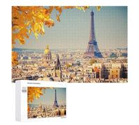 1000 PCS Jigsaws Adults Puzzles Gifts Paris Eiffel Tower Autumn Scenery Jigsaw Puzzle Relax Games Staycation Kill Time Birthday Present, Gifts, 1000 PCS