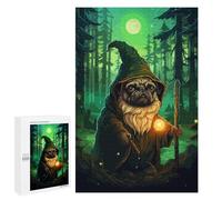 1000 PCS Jigsaws Adults Puzzles Gifts Pug Wizard Forest Pixel Jigsaw for Adults Relax Games Home Decoration Birthday Present, Gifts, 1000 PCS