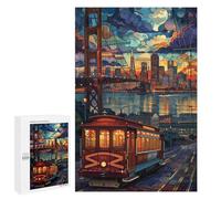 1000 PCS Jigsaws Adults Puzzles Gifts San Francisco Night Ride Jigsaw for Adults Relax Games Home Decoration Birthday Present, Gifts, 1000 PCS