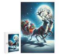 1000 PCS Jigsaws Adults Puzzles Gifts Santa's Nightly Journey Jigsaw Puzzle Relax Games Staycation Kill Time Birthday Present, Gifts, 1000 PCS