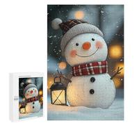 1000 PCS Jigsaws Adults Puzzles Gifts Smiling Snowman in Winter Jigsaw for Adults Relax Games Home Decoration Birthday Present, Gifts, 1000 PCS