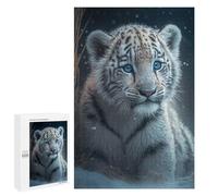 1000 PCS Jigsaws Adults Puzzles Gifts Snowy Tiger Cub Jigsaw for Adults Relax Games Home Decoration Birthday Present, Gifts, 1000 PCS