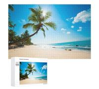 1000 PCS Jigsaws Adults Puzzles Gifts Sunlit Tropical Beach Paradise Jigsaw Puzzle Relax Games Staycation Kill Time Birthday Present, Gifts, 1000 PCS