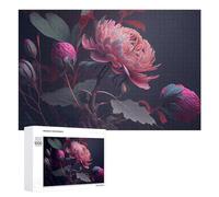 1000 PCS Jigsaws Adults Puzzles Glowing Peony Flowers-1 Adult Puzzles DIY Toys But Fun And Humorous Unique Gifts for Birthday And Christmas 1000 PCS