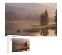 1000 PCS Jigsaws Adults Puzzles Golden Dawn Serenity Misty Forest Reflections Adult Puzzles DIY Toys But Fun And Humorous Unique Gifts for Birthday And Christmas 1000 PCS