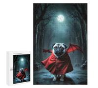 1000 PCS Jigsaws Adults Puzzles Grumpy Pug Vampire Teenagers Puzzles Anti-Stress Toys Wall Decoration Unique Gifts for Birthday And Christmas 1000 PCS