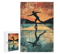 1000 PCS Jigsaws Adults Puzzles Ice Skating Silhouette Adult Puzzles Relaxing Games Precision Cutting Unique Gifts for Birthday And Christmas 1000 PCS
