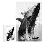1000 PCS Jigsaws Adults Puzzles Inky Whale Emerging Jigsaws for Adults Toy Wall Decor Home Decoration for Is Ideal As A Gift 1000 PCS