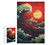 1000 PCS Jigsaws Adults Puzzles Japan Wave Sunset Jigsaw for Adults Relax Games Birthday Present Birthday And Unique Gifts 1000 PCS