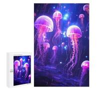1000 PCS Jigsaws Adults Puzzles Jellyfish Glowing Squad Adult Puzzles Relaxing Games Precision Cutting Unique Gifts for Birthday And Christmas 1000 PCS