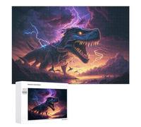1000 PCS Jigsaws Adults Puzzles Jurassic Thunder T-Rex Roars Jigsaws for Adults Relaxing Games Difficult Challenge Difficult And Challenge 1000 PCS
