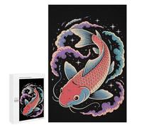 1000 PCS Jigsaws Adults Puzzles Koi Fish in Cosmic Waters Jigsaws for Adults Toy Wall Decor Home Decoration for Is Ideal As A Gift 1000 PCS