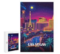 1000 PCS Jigsaws Adults Puzzles Las Vegas Skyline at Night Jigsaw Puzzle Family Game Analysis And Logic Parent-child Interaction 1000 PCS