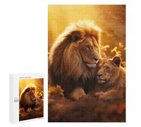 1000 PCS Jigsaws Adults Puzzles Lion Lioness Romantic Love Jigsaws for Adults Hands-on Game Wall Decoration Birthday And Unique Gifts 1000 PCS