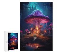 1000 PCS Jigsaws Adults Puzzles Magic Mushroom House Adult Puzzles Relaxing Games Precision Cutting Unique Gifts for Birthday And Christmas 1000 PCS