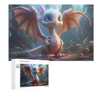 1000 PCS Jigsaws Adults Puzzles Magical Baby Dragon in Enchanted Forest -2 Adult Puzzles DIY Toys But Fun And Humorous Unique Gifts for Birthday And Christmas 1000 PCS