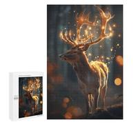 1000 PCS Jigsaws Adults Puzzles Magical Fantasy Deer Glow Jigsaw for Adults Hands-on Game Precision Cutting Parent-child Interaction 1000 PCS