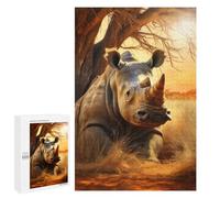 1000 PCS Jigsaws Adults Puzzles Majestic Rhinoceros Adult Puzzles Relaxing Games Precision Cutting Unique Gifts for Birthday And Christmas 1000 PCS