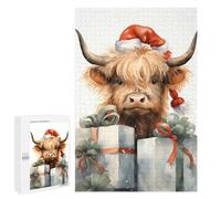 1000 PCS Jigsaws Adults Puzzles Merry Tiny Cow Xmas Jigsaw for Adults Hands-on Game Precision Cutting Parent-child Interaction 1000 PCS